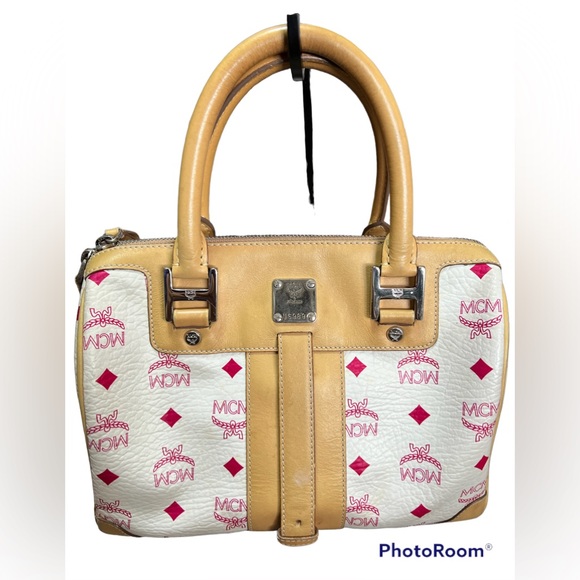 Authentic MCM Vachetta Tan White Monogram - Picture 2 of 10